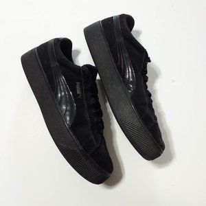 Puma Vikky Black Suede Platform